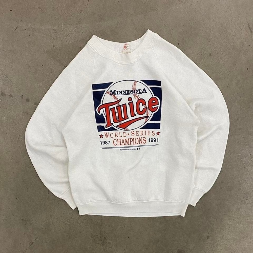 Vintage 80s Minnesota Twins MLB World Series Champions Twice Crewneck Size M